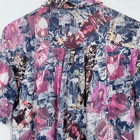 Hawaiian Las Vegas Playing Cards Novelty Button Down Shirt Womens Small Vintage - Picture 7 of 10